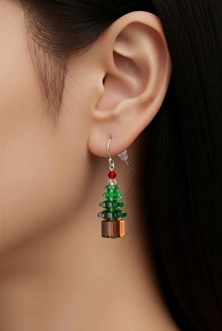 Set of 3 Holiday Dangle Earring Set - Christmas Tree, Ornament, and Snowman